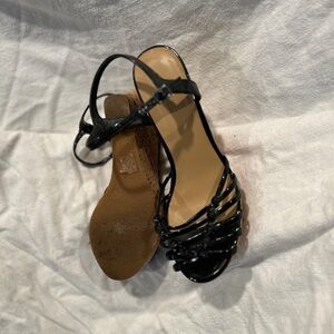 Michael Kors Black Patent Strappy Sandals Size 7.5 Women’s